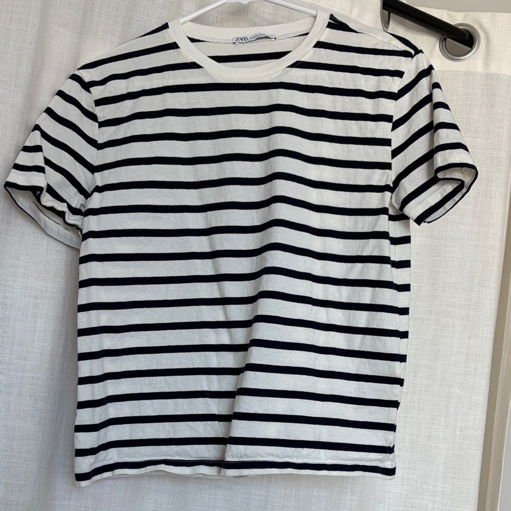 Striped Navy and White T-Shirt